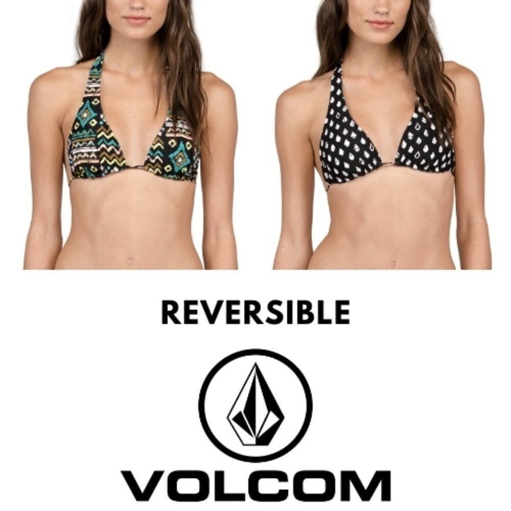 NEW Volcom Tribal Instinct Reversible Halter Bikini Top